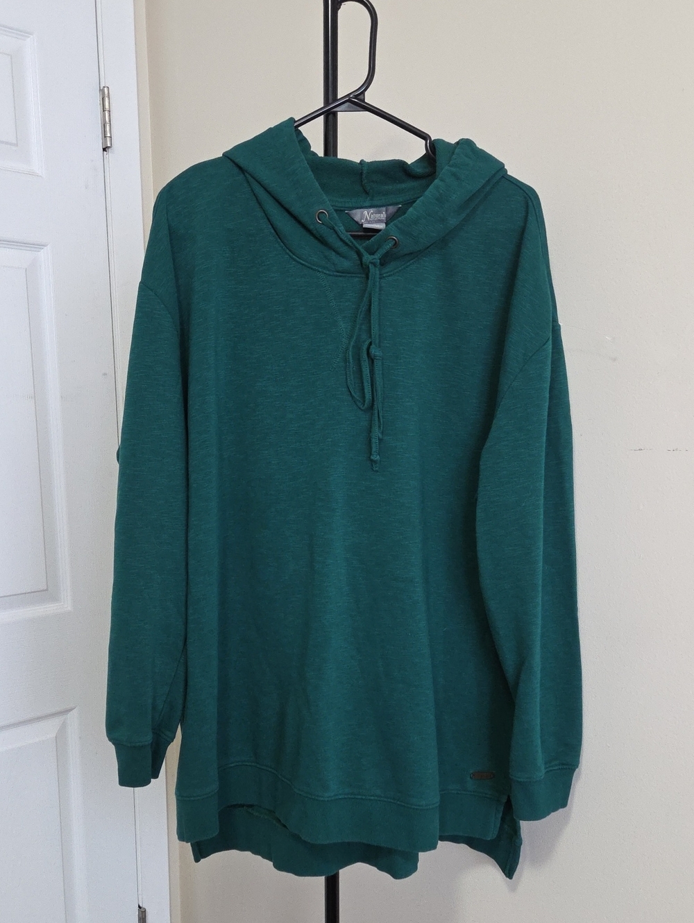 Natural Reflections Cotton Blend Teal Crewneck Hoodie Sweater